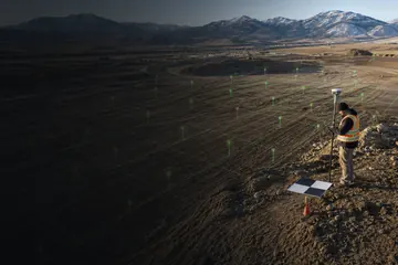 Surveyed checkpoint and aerial mapping grid