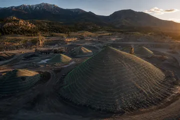 Aerial stockpile contours at a Mountain West quarry